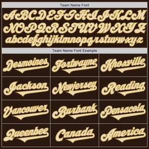 Custom Brown Cream-Old Gold Authentic Two Tone Baseball Jersey