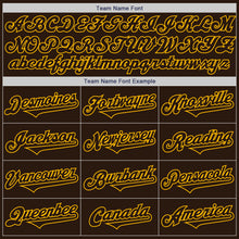 Load image into Gallery viewer, Custom Brown Gold Authentic Two Tone Baseball Jersey

