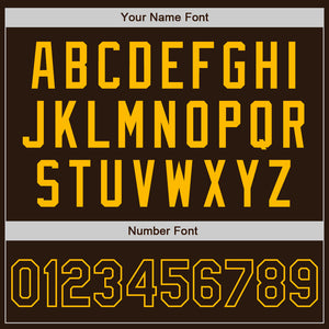 Custom Brown Gold Authentic Two Tone Baseball Jersey