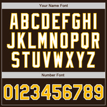 Load image into Gallery viewer, Custom Brown Gold-White Authentic Two Tone Baseball Jersey
