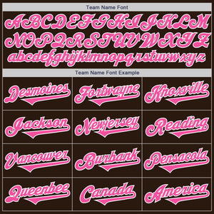 Custom Brown Pink-White Authentic Two Tone Baseball Jersey