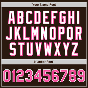 Custom Brown Pink-White Authentic Two Tone Baseball Jersey