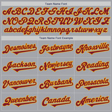 Load image into Gallery viewer, Custom Gray Crimson-Gold Authentic Two Tone Baseball Jersey
