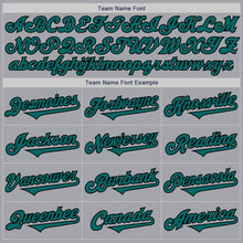 Load image into Gallery viewer, Custom Gray Teal-Black Authentic Two Tone Baseball Jersey
