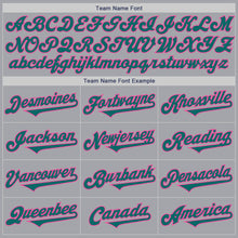 Load image into Gallery viewer, Custom Gray Teal-Pink Authentic Two Tone Baseball Jersey

