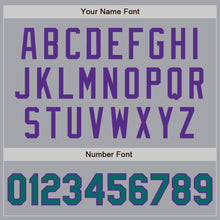 Load image into Gallery viewer, Custom Gray Teal-Purple Authentic Two Tone Baseball Jersey
