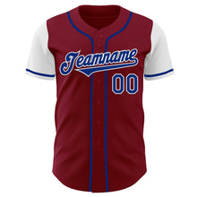 Load image into Gallery viewer, Custom Crimson Royal-White Authentic Two Tone Baseball Jersey
