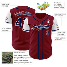 Load image into Gallery viewer, Custom Crimson Navy-White Authentic Two Tone Baseball Jersey
