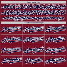 Load image into Gallery viewer, Custom Crimson Navy-White Authentic Two Tone Baseball Jersey
