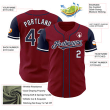Load image into Gallery viewer, Custom Crimson Navy-White Authentic Two Tone Baseball Jersey
