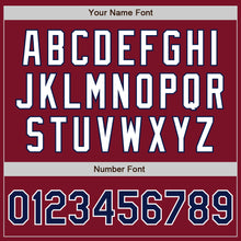 Load image into Gallery viewer, Custom Crimson Navy-White Authentic Two Tone Baseball Jersey
