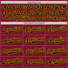 Load image into Gallery viewer, Custom Crimson Black-Gold Authentic Two Tone Baseball Jersey
