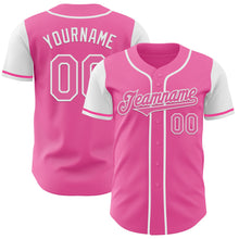 Load image into Gallery viewer, Custom Pink White Authentic Two Tone Baseball Jersey
