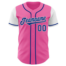 Load image into Gallery viewer, Custom Pink Royal-White Authentic Two Tone Baseball Jersey
