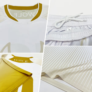 Custom Black Old Gold Geometric Shape Sublimation Volleyball Uniform Jersey