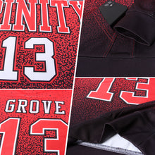 Load image into Gallery viewer, Custom Stitched Black Red-White Fade Fashion Sports Pullover Sweatshirt Hoodie
