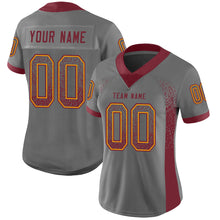 Load image into Gallery viewer, Custom Gray Burgundy-Gold Drift Fashion Football Jersey
