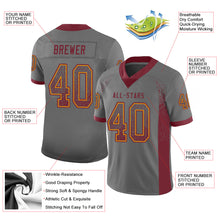 Load image into Gallery viewer, Custom Gray Burgundy-Gold Drift Fashion Football Jersey
