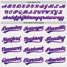 Load image into Gallery viewer, Custom White Royal Pinstripe Royal-Pink Authentic Baseball Jersey
