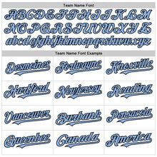 Load image into Gallery viewer, Custom White Black Pinstripe Light Blue Authentic Sleeveless Baseball Jersey
