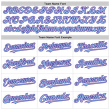 Load image into Gallery viewer, Custom White Light Blue Pinstripe Purple Authentic Sleeveless Baseball Jersey

