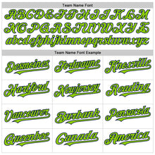 Load image into Gallery viewer, Custom White Navy Pinstripe Neon Green Authentic Sleeveless Baseball Jersey
