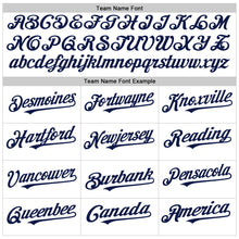 Load image into Gallery viewer, Custom White Navy Pinstripe Navy Authentic Sleeveless Baseball Jersey
