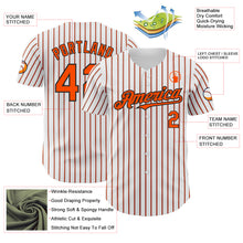 Load image into Gallery viewer, Custom White (Black Orange Pinstripe) Orange-Black Authentic Baseball Jersey
