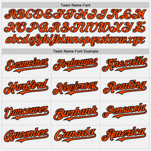 Load image into Gallery viewer, Custom White (Black Orange Pinstripe) Orange-Black Authentic Baseball Jersey
