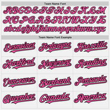 Load image into Gallery viewer, Custom White (Black Pink Pinstripe) Pink-Black Authentic Baseball Jersey

