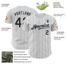 Load image into Gallery viewer, Custom White (Black Gray Pinstripe) Black-Gray Authentic Baseball Jersey

