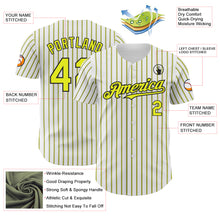 Load image into Gallery viewer, Custom White (Black Neon Yellow Pinstripe) Silver-Black Authentic Baseball Jersey
