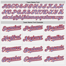 Load image into Gallery viewer, Custom White (Red Light Blue Pinstripe) Light Blue-Red Authentic Baseball Jersey
