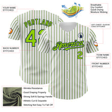Load image into Gallery viewer, Custom White (Navy Neon Green Pinstripe) Neon Green-Navy Authentic Baseball Jersey
