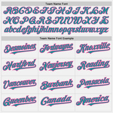 Load image into Gallery viewer, Custom White (Teal Pink Pinstripe) Teal-Pink Authentic Baseball Jersey
