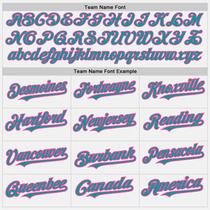 Custom White (Teal Pink Pinstripe) Teal-Pink Authentic Baseball Jersey