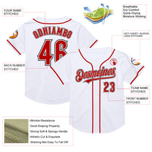 Load image into Gallery viewer, Custom White Red-Black Mesh Authentic Throwback Baseball Jersey
