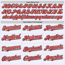 Load image into Gallery viewer, Custom White Red-Black Mesh Authentic Throwback Baseball Jersey
