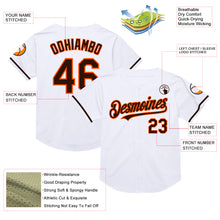 Load image into Gallery viewer, Custom White Brown-Orange Mesh Authentic Throwback Baseball Jersey
