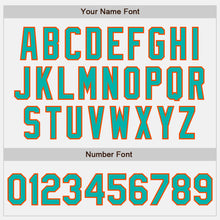 Load image into Gallery viewer, Custom White Aqua-Orange Authentic Baseball Jersey
