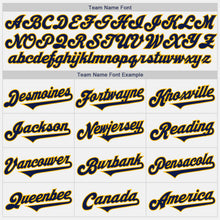 Load image into Gallery viewer, Custom White Navy-Gold Authentic Baseball Jersey
