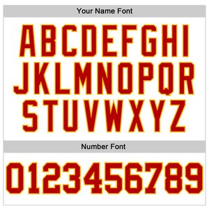 Custom White Red-Gold Authentic Football Jersey