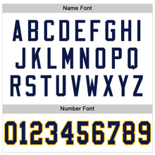 Load image into Gallery viewer, Custom White Navy-Gold Mesh Authentic Throwback Football Jersey
