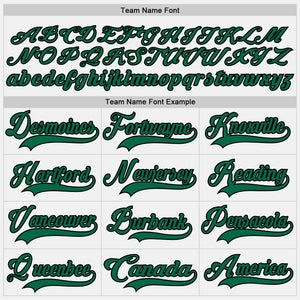 Custom White Kelly Green-Black Hockey Lace Neck Jersey