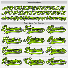 Load image into Gallery viewer, Custom White Neon Green-Black Hockey Lace Neck Jersey
