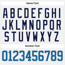 Load image into Gallery viewer, Custom White Blue Navy-Gray Hockey Jersey
