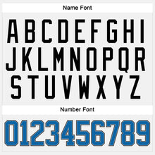Load image into Gallery viewer, Custom White Blue Gray-Black Hockey Jersey
