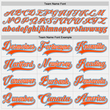 Load image into Gallery viewer, Custom White Orange-Blue Hockey Jersey
