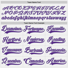 Load image into Gallery viewer, Custom White Purple-Gray Hockey Jersey
