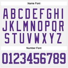 Load image into Gallery viewer, Custom White Purple-Gray Hockey Jersey
